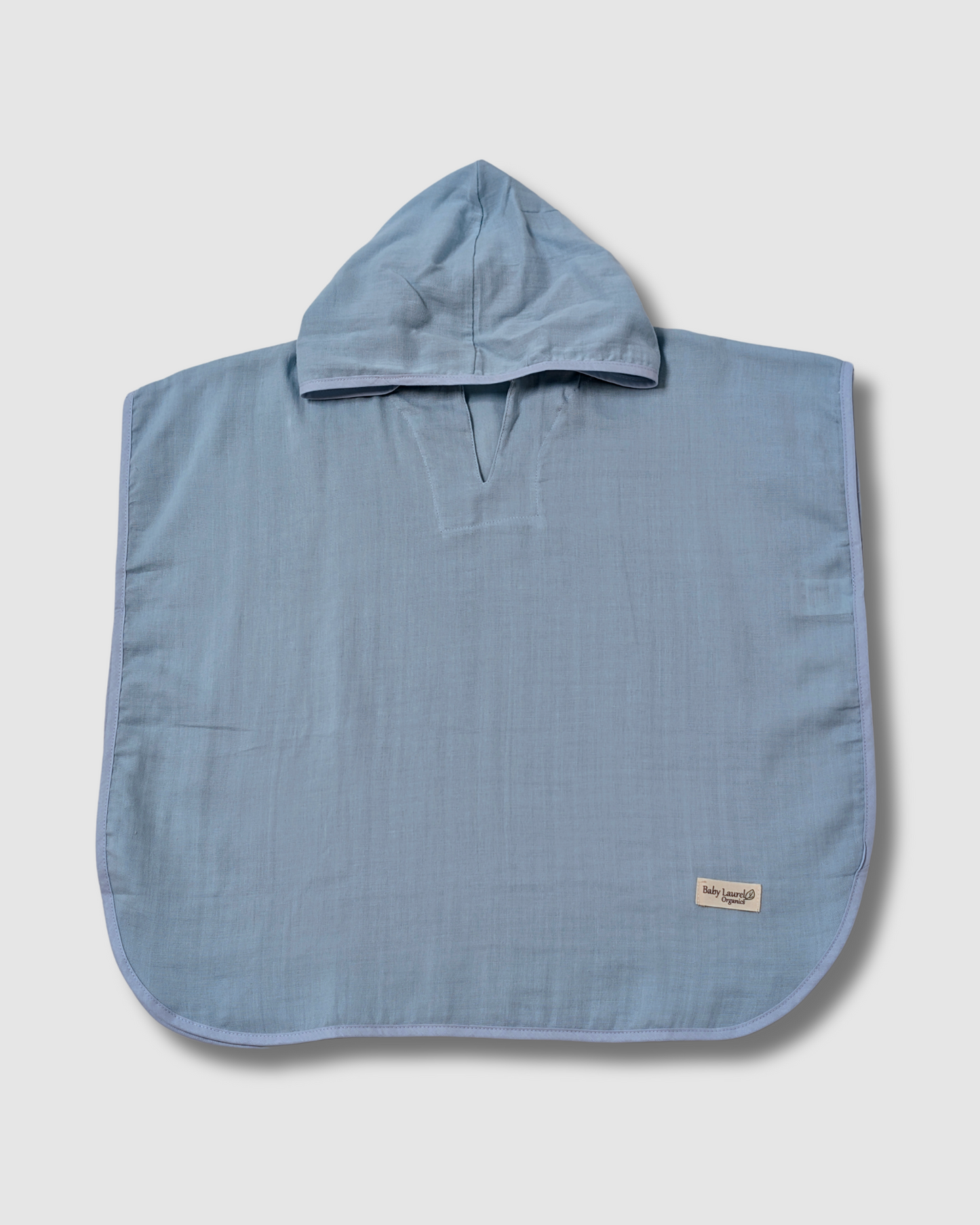 Organic Muslin Poncho - Blue