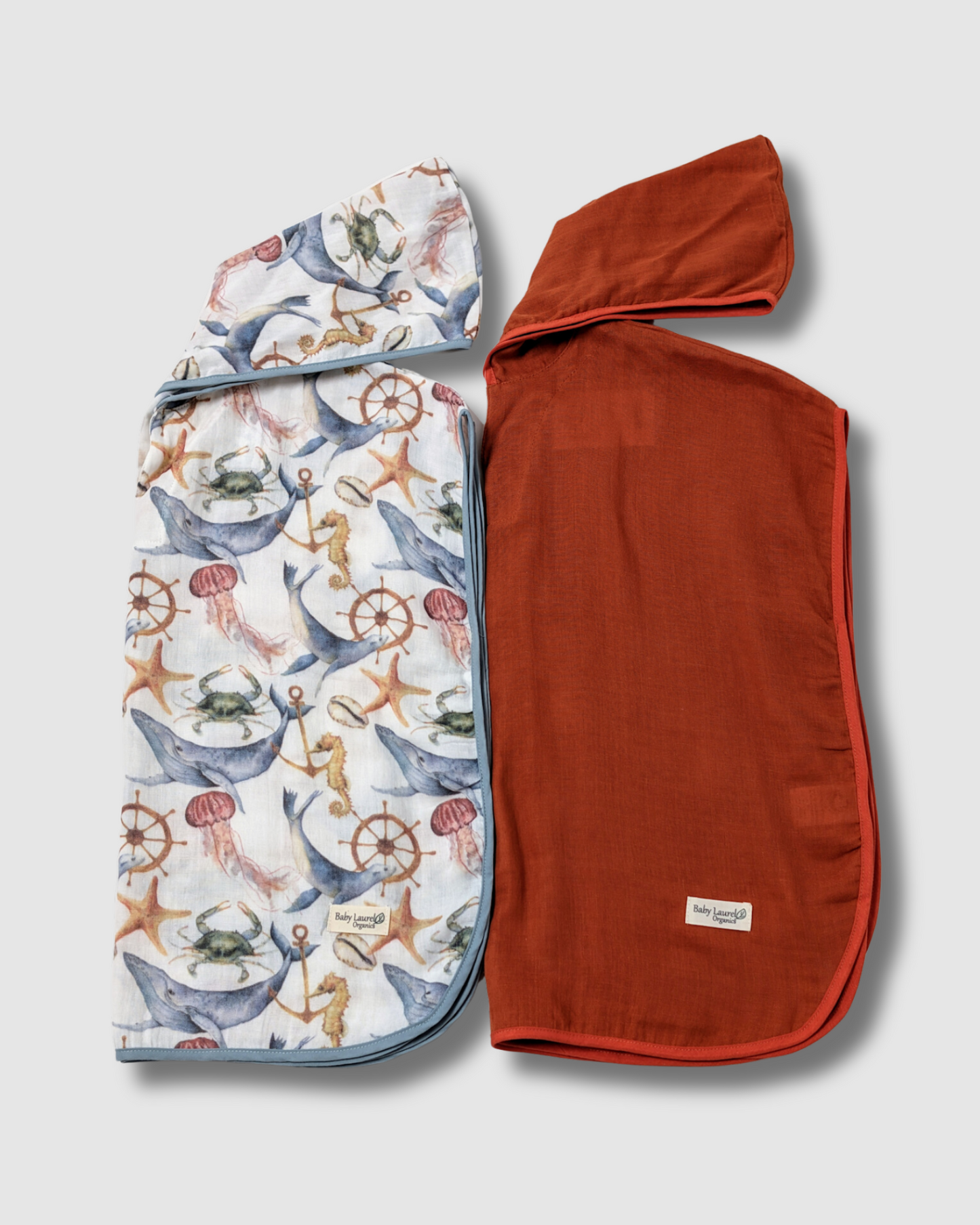 Organic Muslin Poncho - Brick Red
