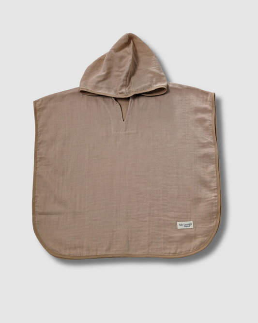 Organic Muslin Poncho - Beige