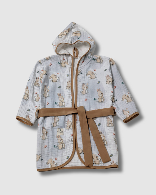 Organic Muslin Bathrobe - Lovely Bunney